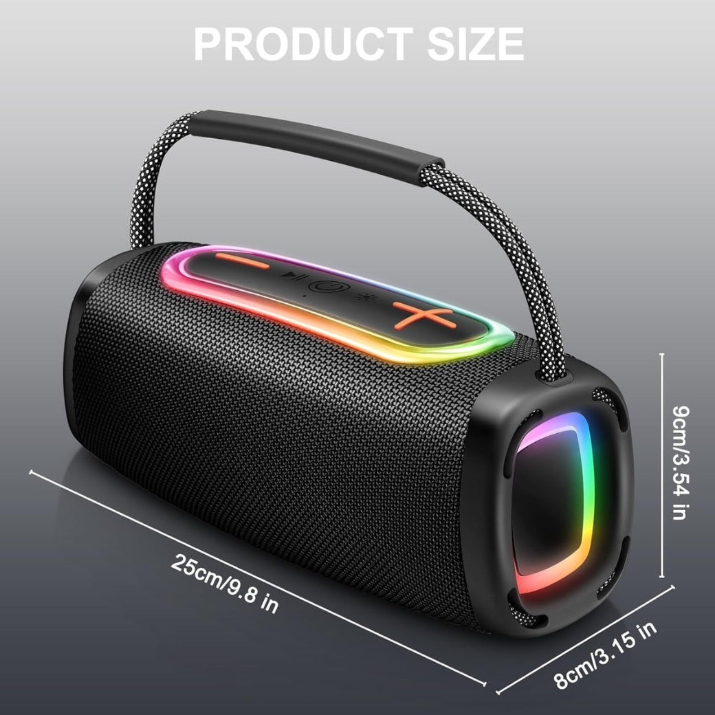 Bluetooth Speaker, 6000mah Portable Speaker with 36 Hour Playtime, Speakers Wireless Bluetooth 5.4 with Louder Volume & Enhanced Bass, Stereo Sound , Built-In Mic, Led Light for Outdoor/Party/Gifts