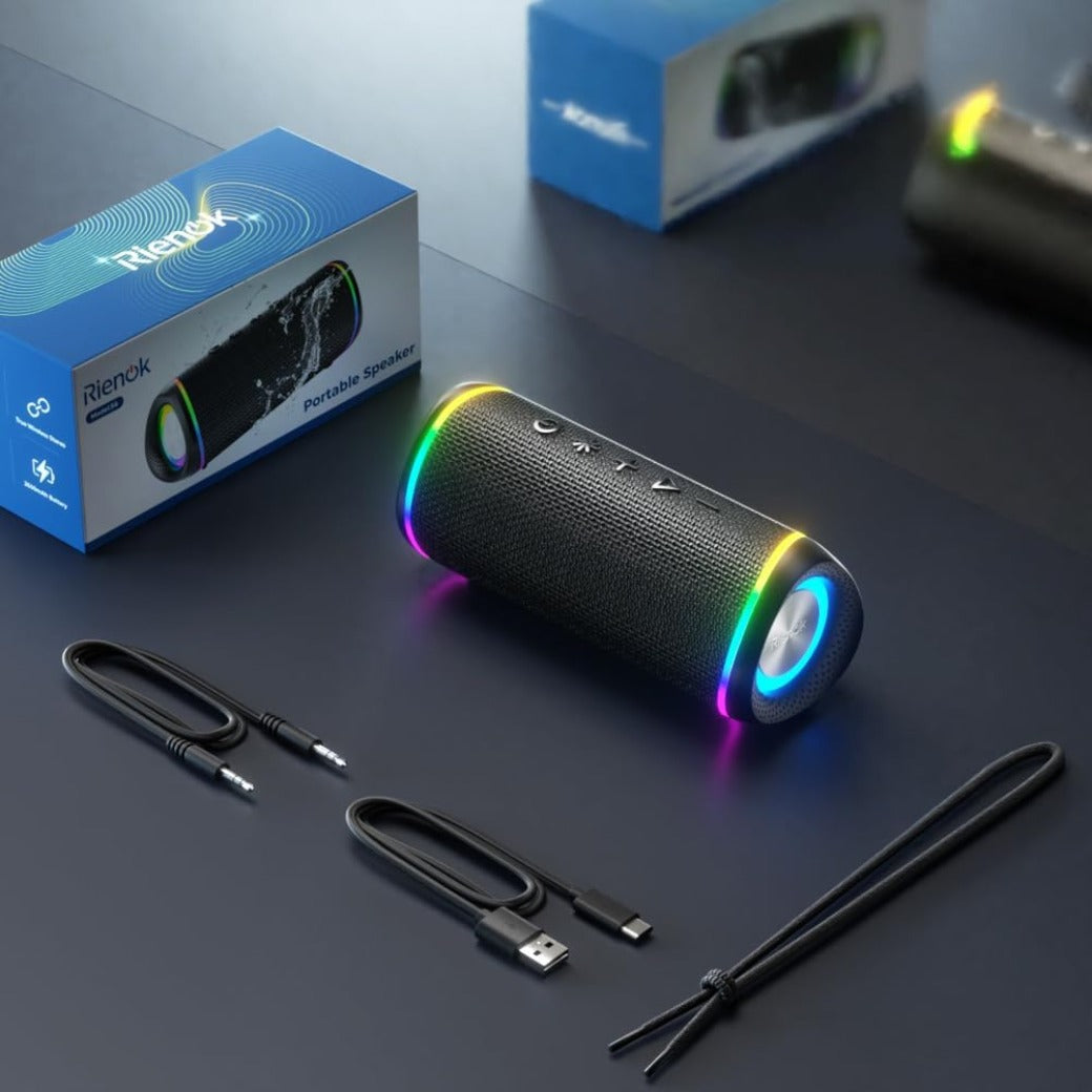 RIENOK 30W Bluetooth Speaker Wireless Portable Waterproof Speaker with 10-Hour Playtime Bluetooth 5.3 TF Card Up to 128G Speakers for Home Garden Party Camping Trave