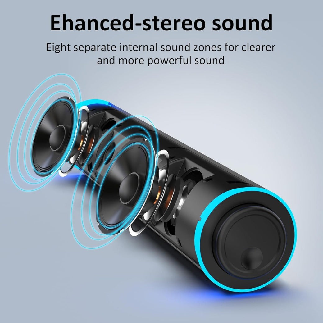 Computer Speakers, USB Powered PC Speakers with Blue LED Lights, Enhanced-Stereo Soundbar for Computer Monitor,3.5mm Aux Input & Volume Knob PC Soundbar for Desktop PC Laptop Monitor Smartphone.