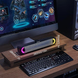 USB Computer Speaker, RGB Desktop Soundbar, Wired Sound Bar with Standard 3.5mm AUX jack and USB Interface, PC Speakers for Desktop, Laptop, MP4, Plug and Play