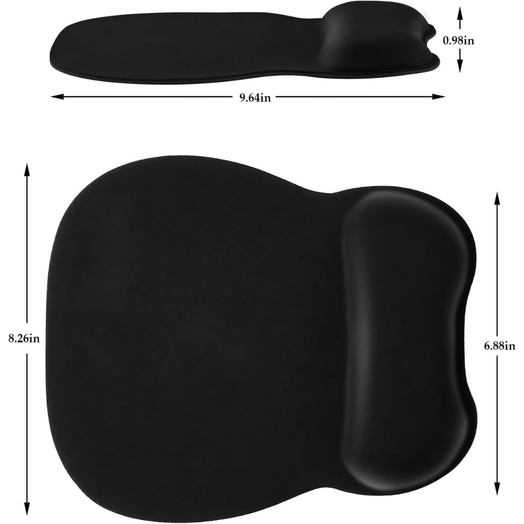 Mouse Pad with Memory Foam Rest, 4mm Ergonomic Mouse Mat, Mousepad with Wrist Support & Non-Slip Rubber Base, Ultra Thin Wear Resistant Home & Office Desk Accessories for PC Laptop