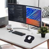 Mouse Pad with Memory Foam Rest, 4mm Ergonomic Mouse Mat, Mousepad with Wrist Support & Non-Slip Rubber Base, Ultra Thin Wear Resistant Home & Office Desk Accessories for PC Laptop