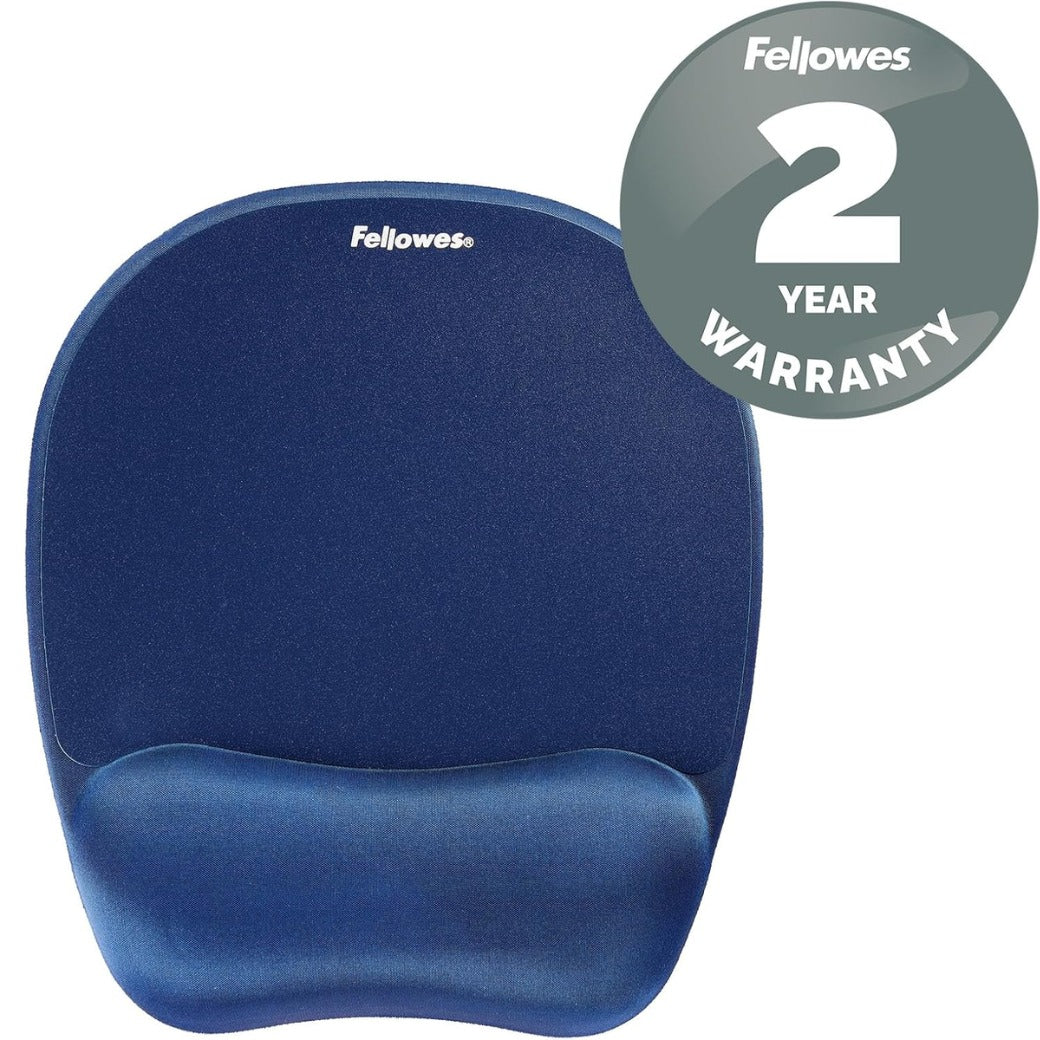 Fellowes Everyday Mousepad with Wrist Support - Ergonomic Mousepad for Computer Laptop - Blue