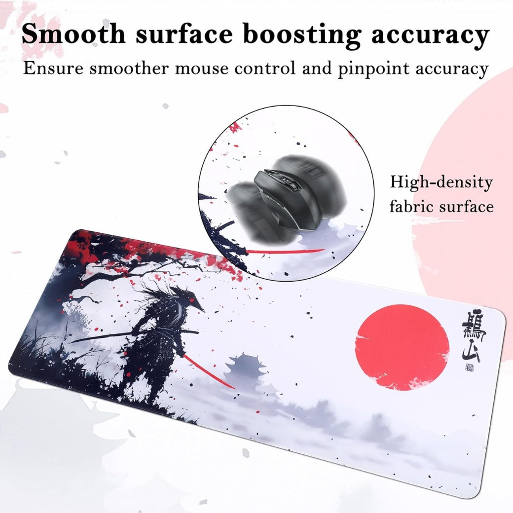 DESERO Large Gaming Mouse Pad (800 x 300 x 3 MM) XL Extended Desk Mat, Japanese Mouse Mat, Gaming Keyboard Mousepad, Big Desk Pad with Non-Slip Base and Stitched Edge for Office/Gaming.(B18)