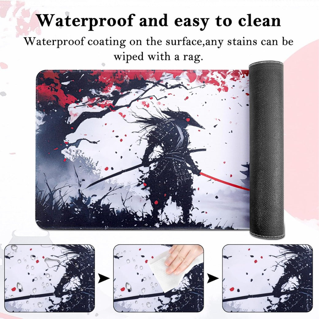 DESERO Large Gaming Mouse Pad (800 x 300 x 3 MM) XL Extended Desk Mat, Japanese Mouse Mat, Gaming Keyboard Mousepad, Big Desk Pad with Non-Slip Base and Stitched Edge for Office/Gaming.(B18)