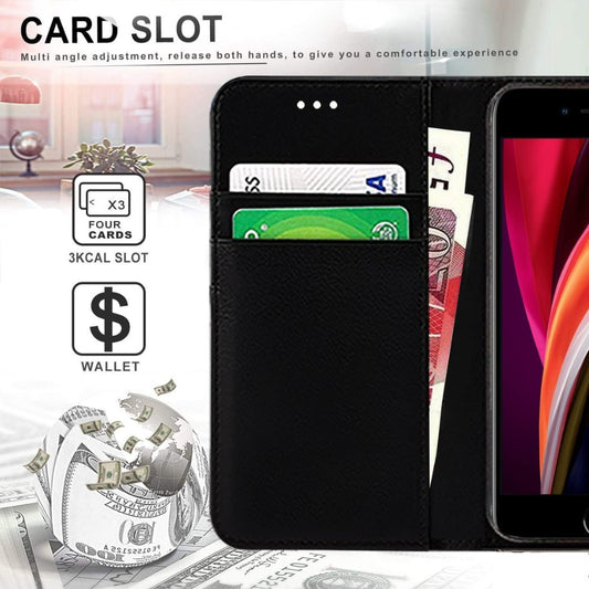 Technology iPhone SE 2022 / SE 2020/7 / 8 Case Flip Leather Wallet Book Stand Folio Card Holder Phone Cover For iPhone SE (3rd Gen / 2nd Gen) (BLACK) (iPhone 7/8/SE 2020/iPhone SE 2022)