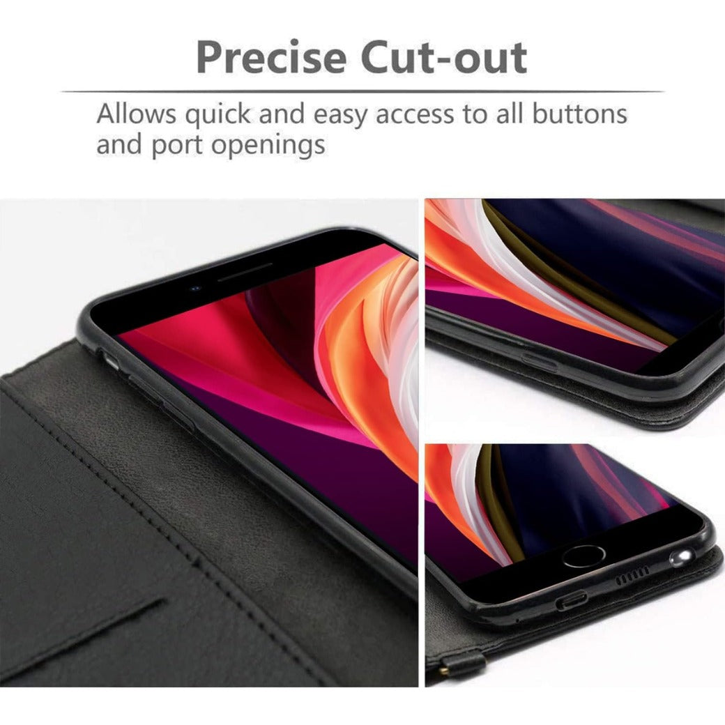 Technology iPhone SE 2022 / SE 2020/7 / 8 Case Flip Leather Wallet Book Stand Folio Card Holder Phone Cover For iPhone SE (3rd Gen / 2nd Gen) (BLACK) (iPhone 7/8/SE 2020/iPhone SE 2022)