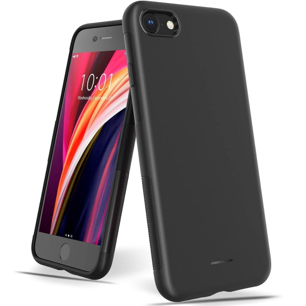 UNBREAKcable Case Compatible with iPhone SE 2020/2022, iPhone 8/7 - Soft Frosted TPU Stylish Cover for 4.7-inches iPhone SE 2022/2020/8/7 [Drop Protection, Non-slip] - Matte Black