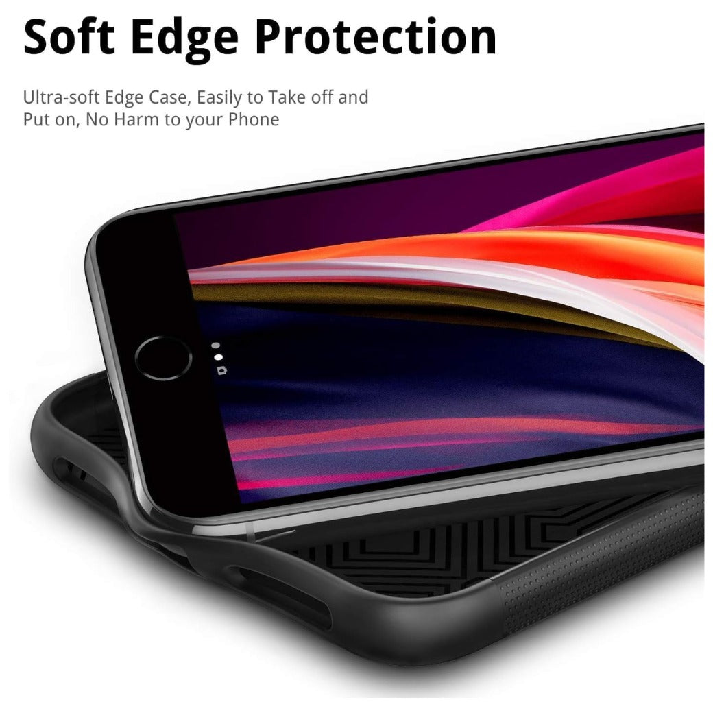 UNBREAKcable Case Compatible with iPhone SE 2020/2022, iPhone 8/7 - Soft Frosted TPU Stylish Cover for 4.7-inches iPhone SE 2022/2020/8/7 [Drop Protection, Non-slip] - Matte Black