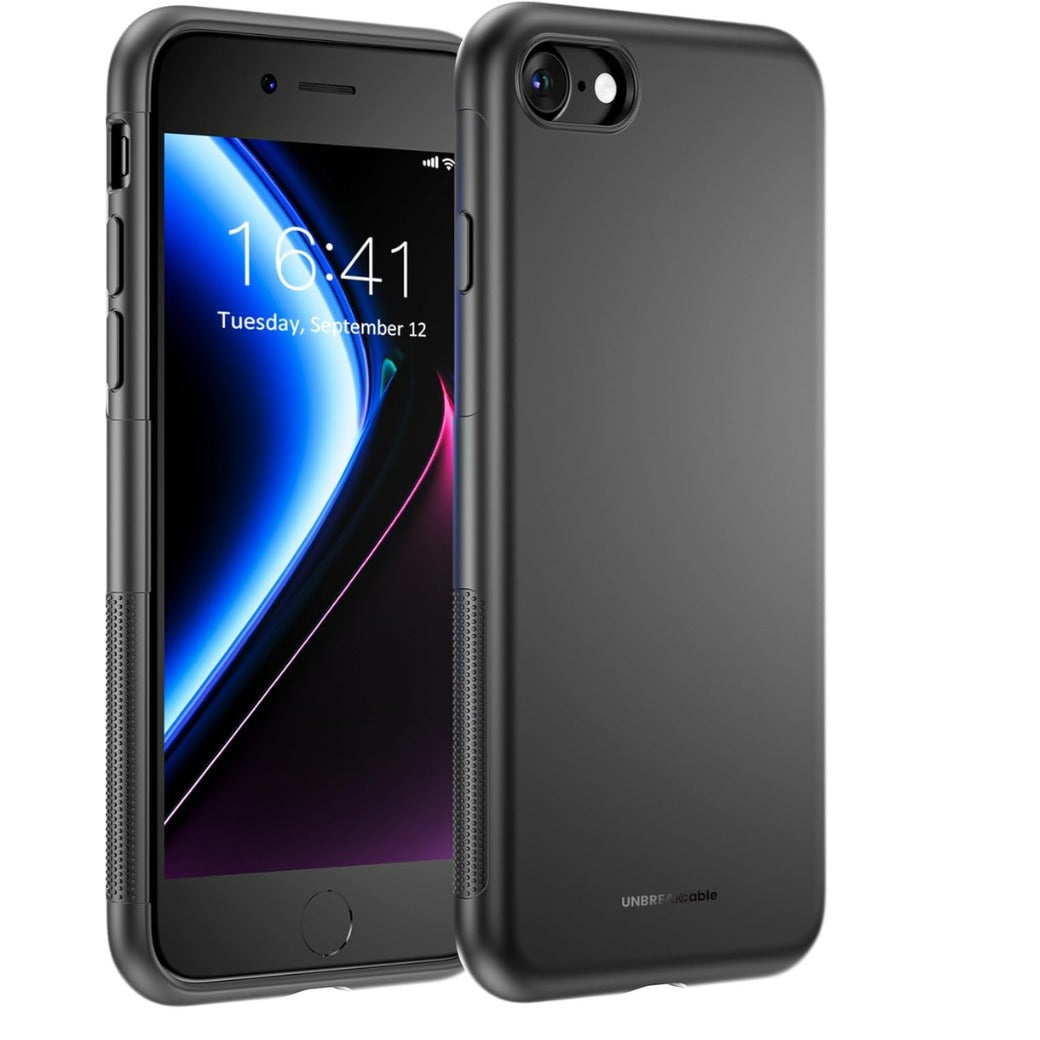 UNBREAKcable Case Compatible with iPhone SE 2020/2022, iPhone 8/7 - Soft Frosted TPU Stylish Cover for 4.7-inches iPhone SE 2022/2020/8/7 [Drop Protection, Non-slip] - Matte Black