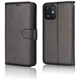 iPhone 12 / iPhone 12 Pro Leather Wallet Case, Flip Protective Case Cover with Wallet Card Holder, Stand and Wrist Strap - Black PU Leather with Magnetic Closure for iPhone 12/12 Pro 6.1