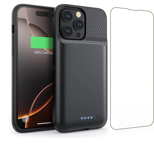 Battery Case for iPhone 16 Pro Max,Powerful 8600mah Portable Extended Battery Charger Cover for iPhone 16 Pro Max Charging Case(6.9 Inch)-Black