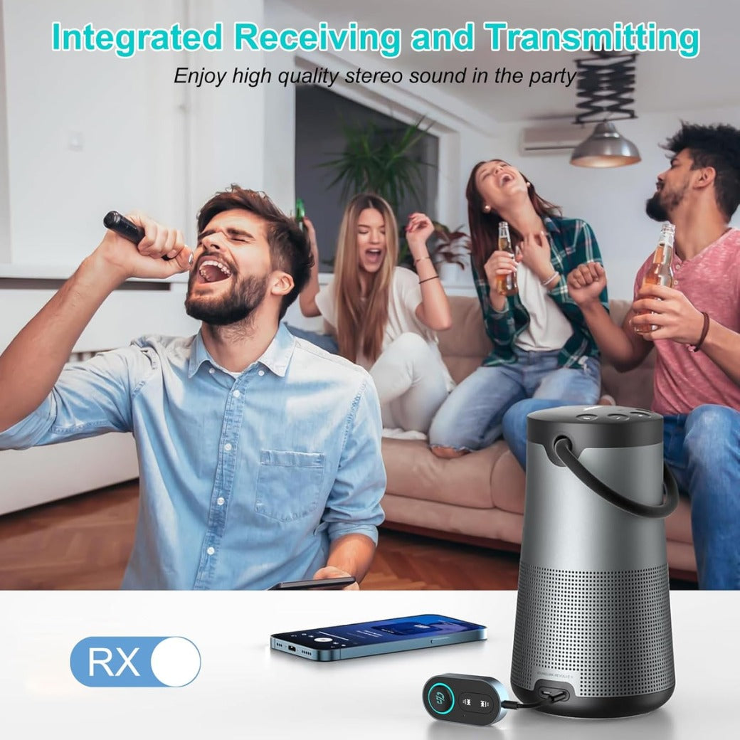 Bluetooth 5.3 Transmitter Receiver, 2 in 1 Wireless Aux Bluetooth Adapter, 3.5mm Airplane B-luetooth Adapter Compatible with 2 AirPods & Wireless Headphones, for TV