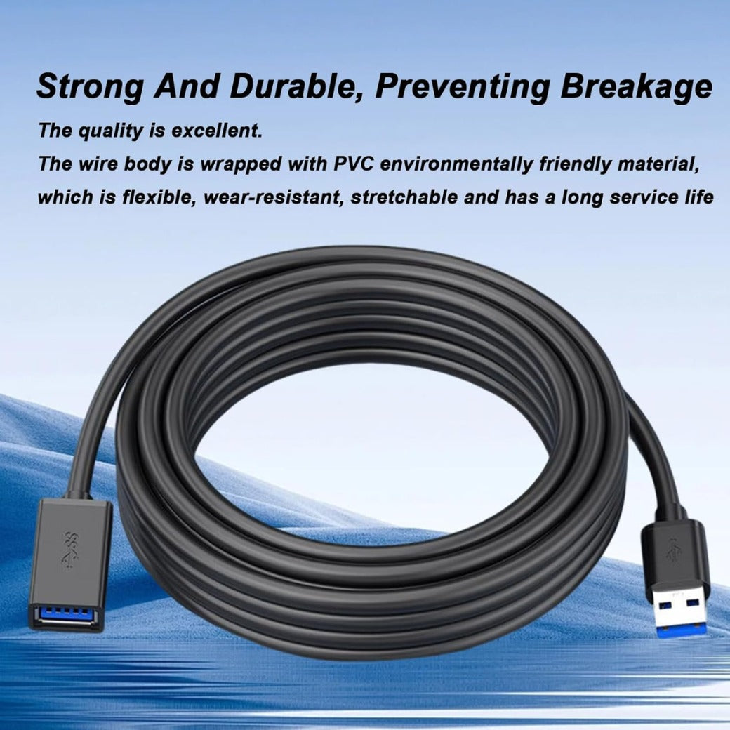 2M USB 3.0 Type A Male to Female, Usb Extension Lead,5Gbps High Speed Data Transfer,Compatible with USB Disk, Keyboard, Mouse,Hard Drive, Printer, Scanner (2M)