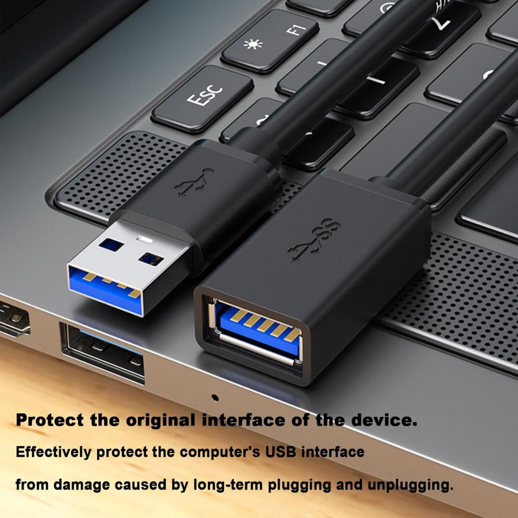 2M USB 3.0 Type A Male to Female, Usb Extension Lead,5Gbps High Speed Data Transfer,Compatible with USB Disk, Keyboard, Mouse,Hard Drive, Printer, Scanner (2M)