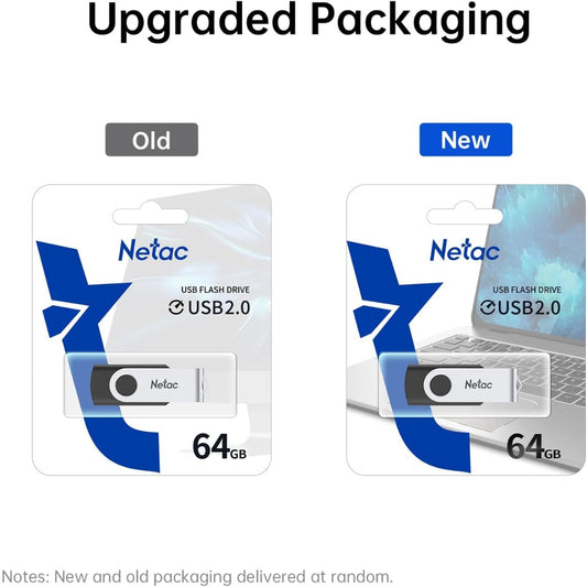 64GB USB 2.0 Flash Drive, Swivel Design Memory Sticks, Pen Drive, Usb Sticks for Data Storage, Zip Drive and jump Drive with LED Light