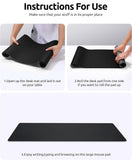 Leather Desk Mat, Large Mouse Mat, Non-Slip Desk Pad, Waterproof Leather Table Protector Writing Pad for Office and Home (60 x 35 cm, Black)