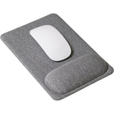 Mouse Pad with Wrist Support – Mouse Mat with Wrist Rest, Non-Slip Leather Base, Smooth Surface for Precise Control, Desk Mouse Mat for Office, Gaming & Home, Grey (225L X 155W mm)