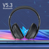Wireless Headphones Over Ear, 65 Hrs Playtime Bluetooth Headphones, 6 EQ Modes Foldable Lightweight Headphones Wireless, Foldable Bluetooth 5.3 for Travel/Office/PC (Black)