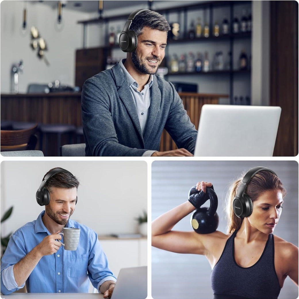 Headphones Wireless Over Ear , 70 Hours Playtime Bluetooth Headphones Built-in Microphone, Foldable Lightweight Headset with Bluetooth 5.4, HiFi Stereo Sound for PC Cellphone Travel Office (Black)