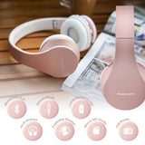 PowerLocus Wireless Bluetooth Over-Ear Stereo Foldable Headphones, Wired Headsets Noise Cancelling with Built-in Microphone for iPhone