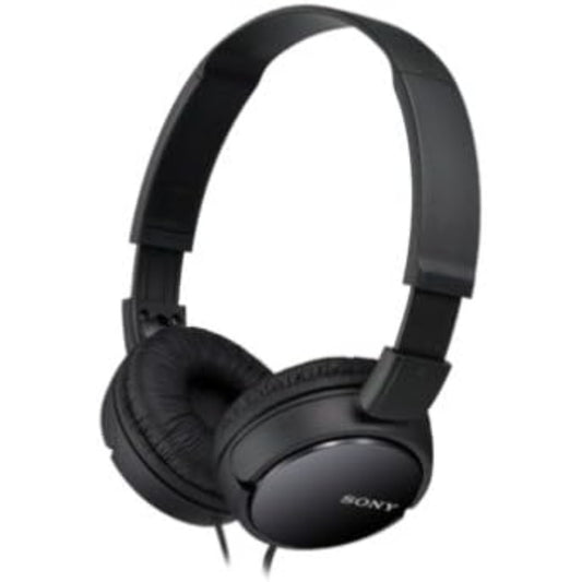 Sony MDR-ZX110 Wired Overhead Headphones, Neodymium Dynamic Drivers, Swivel Fold Design - Black