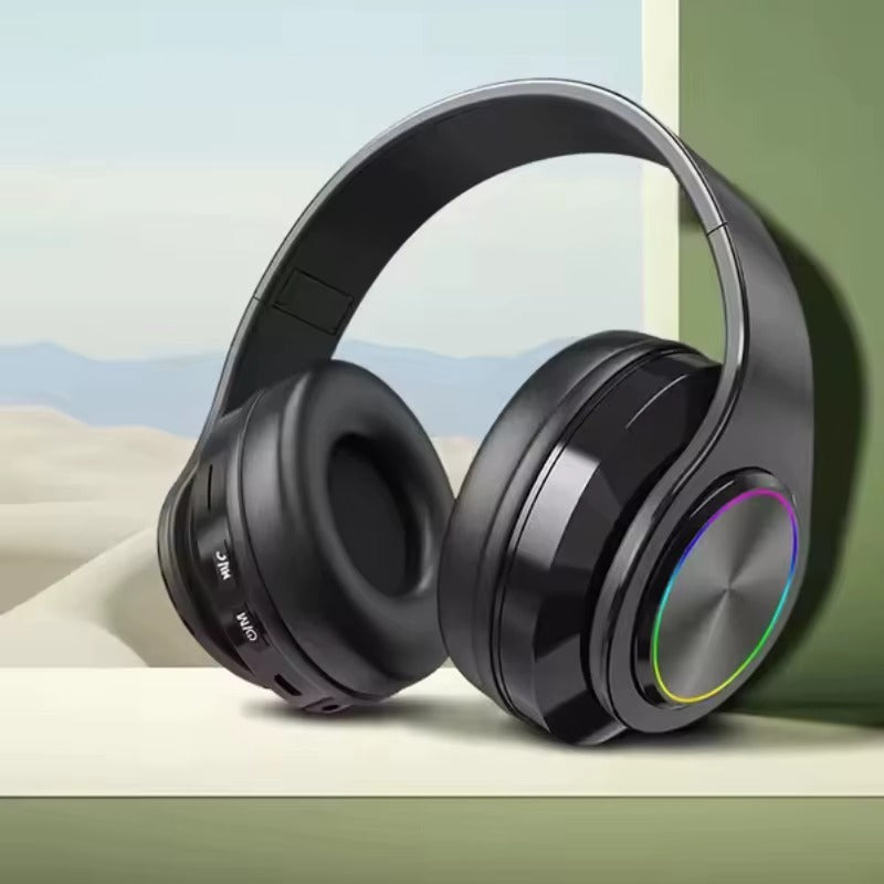 Bluetooth Headphones RGB Lighting Noise Cancellation Foldable Headsets Over Ear Stereo HIFI Sports Headset TF Music Player B39