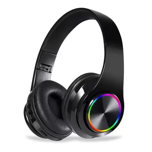 Bluetooth Headphones RGB Lighting Noise Cancellation Foldable Headsets Over Ear Stereo HIFI Sports Headset TF Music Player B39