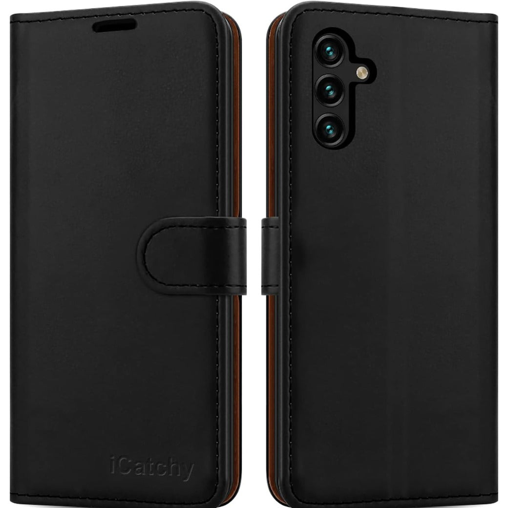 Samsung Galaxy A14 5G / A14 4G Case Leather Wallet Book Flip Folio Stand View Cover with Card Slots and Kickstand for Samsung Galaxy A14 Phone Cover (Black)