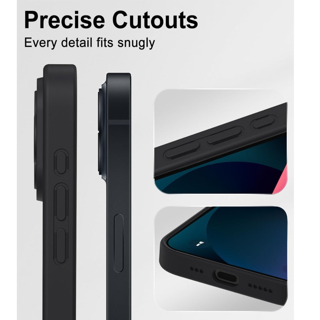 for iPhone 13 Case 6.1-Inch, Matte Shockproof Bumper Phone Cover, Military-Grade Protection Ultra Slim 360°Full Body Frosted Translucent Back Phone case for iPhone 13(Black