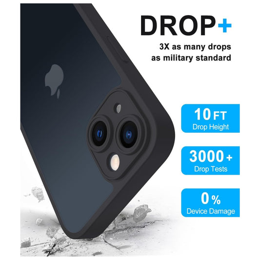 for iPhone 13 Case 6.1-Inch, Matte Shockproof Bumper Phone Cover, Military-Grade Protection Ultra Slim 360°Full Body Frosted Translucent Back Phone case for iPhone 13(Black