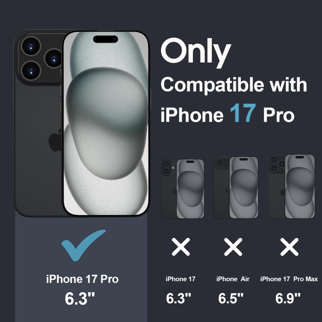 Andwing For iPhone 17 Pro Case, Case for iPhone 17 Pro 6.3", Ultra Slim Matte Cases, Translucent Matte Back & Silicone Edge, Shockproof Drop Protection Phone Cover for Phone 17 Cases, 6.3" Blue