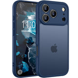 Andwing For iPhone 17 Pro Case, Case for iPhone 17 Pro 6.3", Ultra Slim Matte Cases, Translucent Matte Back & Silicone Edge, Shockproof Drop Protection Phone Cover for Phone 17 Cases, 6.3" Blue