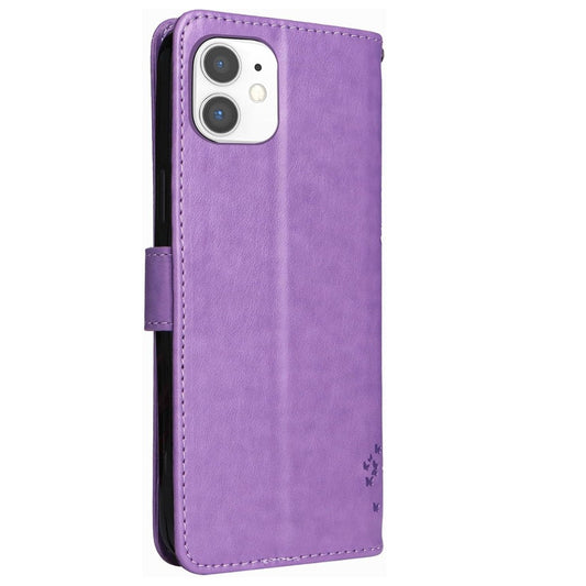 Case for iPhone 11, Leather Case Wallet Flip Cover with Card Holder Slot Flowers Design Pattern Magnetic Stand Strap Shockproof Protective Phone Case Cover for iPhone 11,Blue