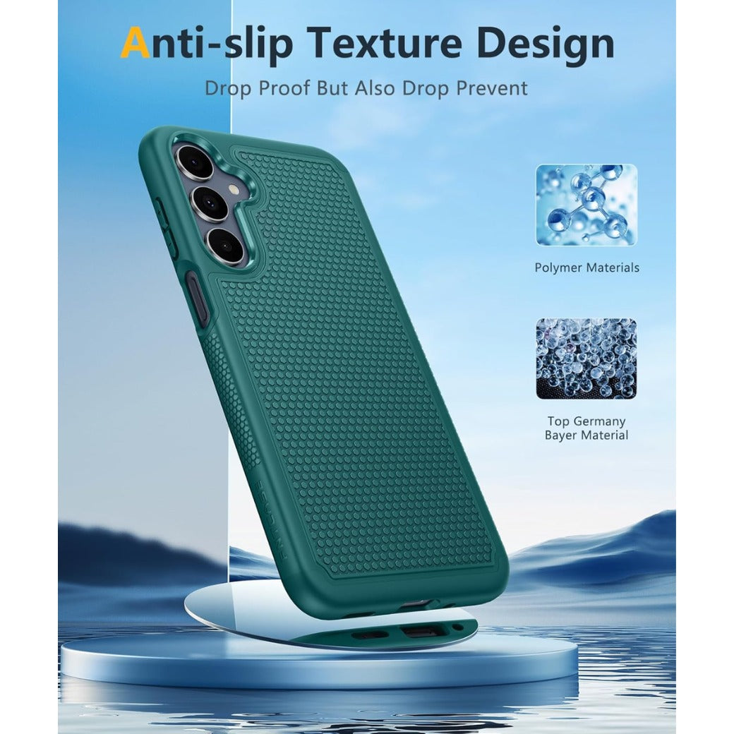FNTCASE for Samsung A17/A16 Phone Case: Dual Layer Protective Heavy Duty Cell Galaxy Cover with Non Slip Textured Back