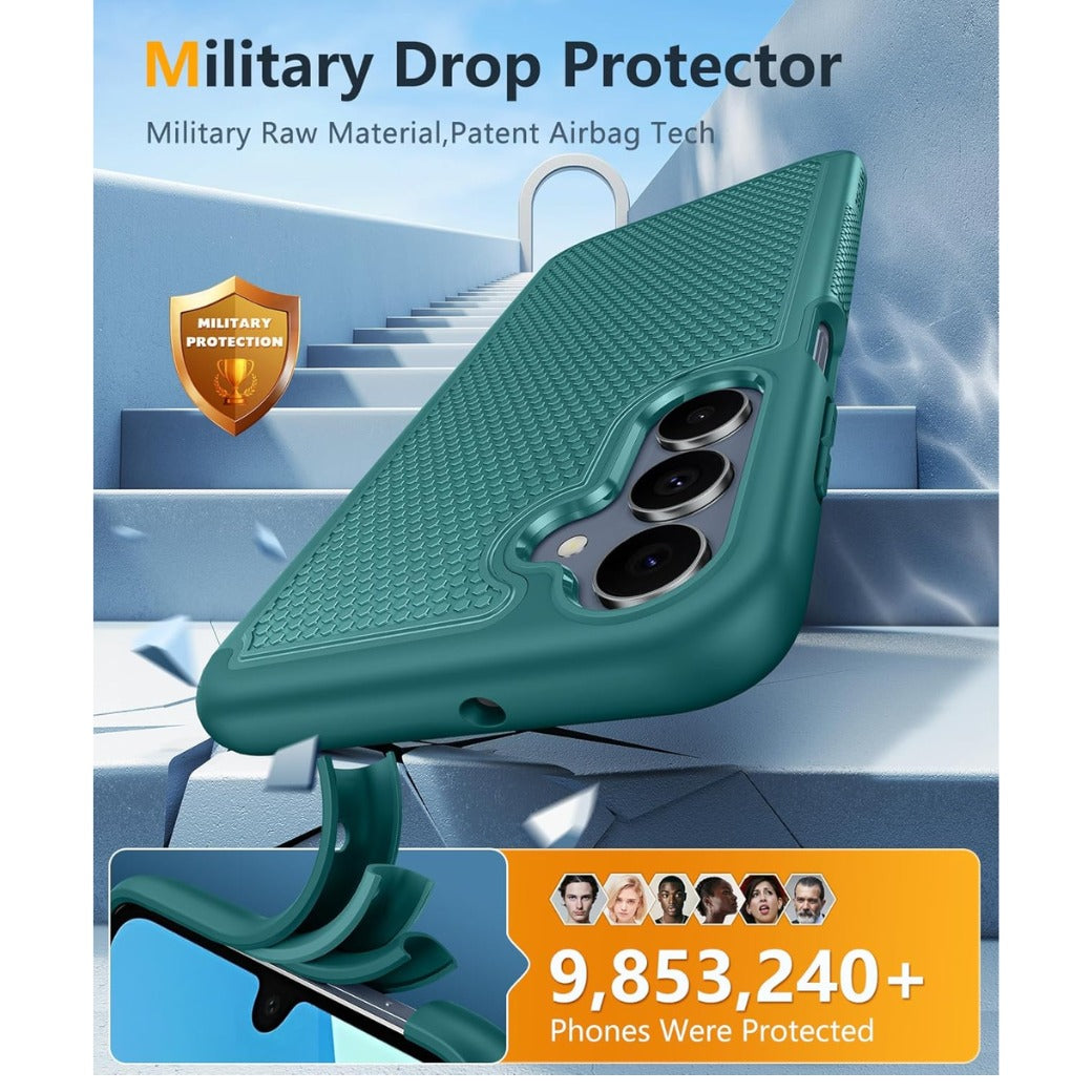 FNTCASE for Samsung A17/A16 Phone Case: Dual Layer Protective Heavy Duty Cell Galaxy Cover with Non Slip Textured Back