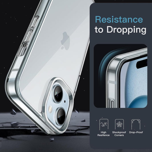 JETech Case for iPhone 15 6.1-Inch, Anti-Yellowing Shockproof Phone Bumper Cover, Anti-Scratch Clear Back (Clear)