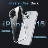 JETech Case for iPhone 15 6.1-Inch, Anti-Yellowing Shockproof Phone Bumper Cover, Anti-Scratch Clear Back (Clear)