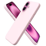 Compatible with iPhone 16 Case 6.1", Slim Liquid Silicone 3 Layers Full Covered Soft Gel Rubber 16 Phone Cases Cover 6.1 inch-Chalk Pink