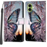 Phone Case for iPhone 17, Leather Flip Cover Shockproof Protective Case with Card Slots Magnetic Closure Wallet Case Schmetterlingsflügel