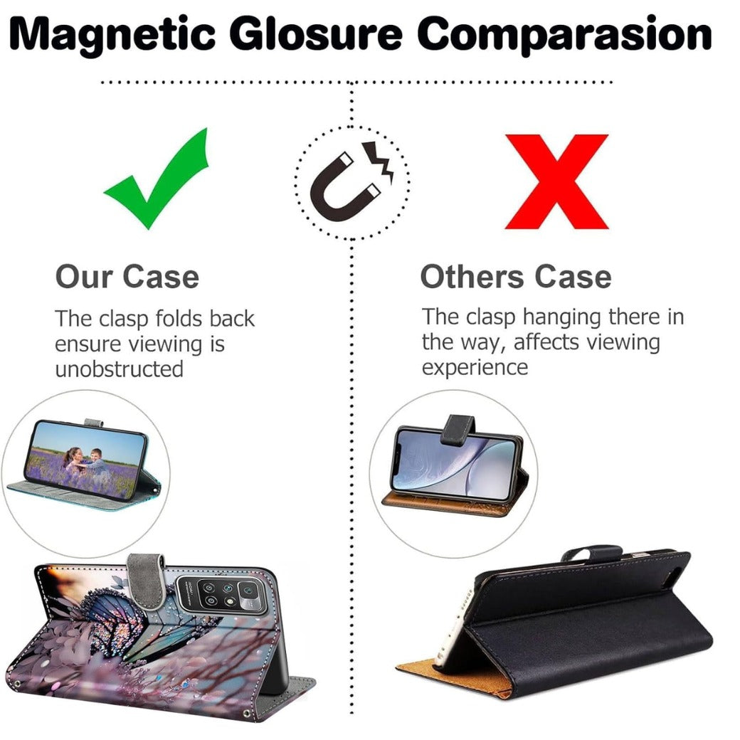 Phone Case for iPhone 17, Leather Flip Cover Shockproof Protective Case with Card Slots Magnetic Closure Wallet Case Schmetterlingsflügel