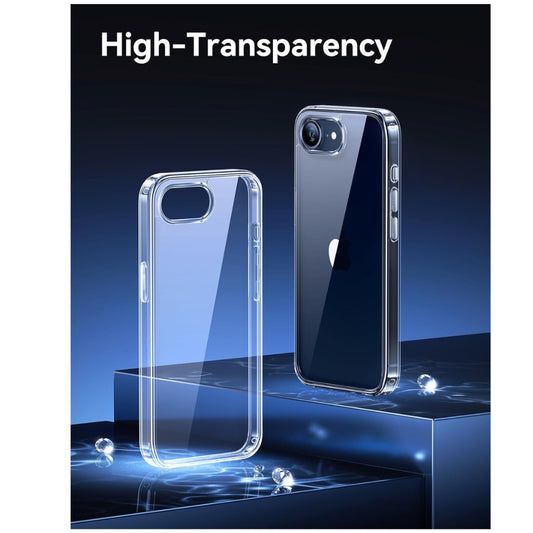 iPhone 16e Case Clear 6.1-Inch, Military Grade Shockproof Drop Protection, Non-Yellowing Slim Thin Phone Cover for iPhone 16e, Clear