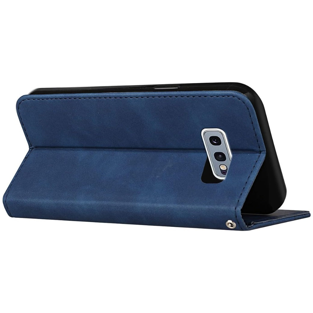 Compatible with Samsung Galaxy S10E Case, Samsung S10E Case Flip Wallet Leather with Card Holder Folding Stand Magnetic Protect Shockproof Cover for Samsung S10E Phone Cases (Blue)