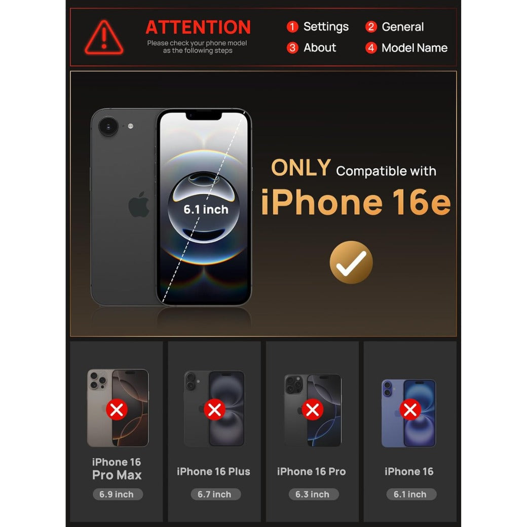 iPhone 16e Case with Card Holder (4 Cards) [RFID Blocking] & Slide Camera Cover, Military Grade Drop Protection, Rugged Hard Back & Silicone Edge Wallet Cover for iPhone SE4 2025, Black