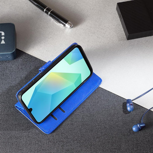Technology For Samsung Galaxy A06 Case Flip Folio Leather Wallet with Card Holder Book Stand Phone Cover For Samsung Galaxy A06 (BLUE)