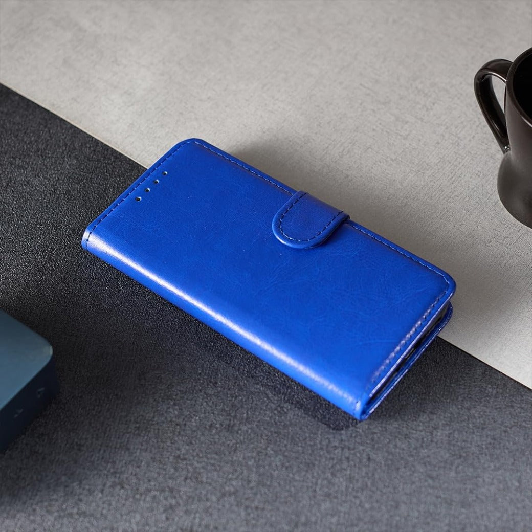 Technology For Samsung Galaxy A06 Case Flip Folio Leather Wallet with Card Holder Book Stand Phone Cover For Samsung Galaxy A06 (BLUE)