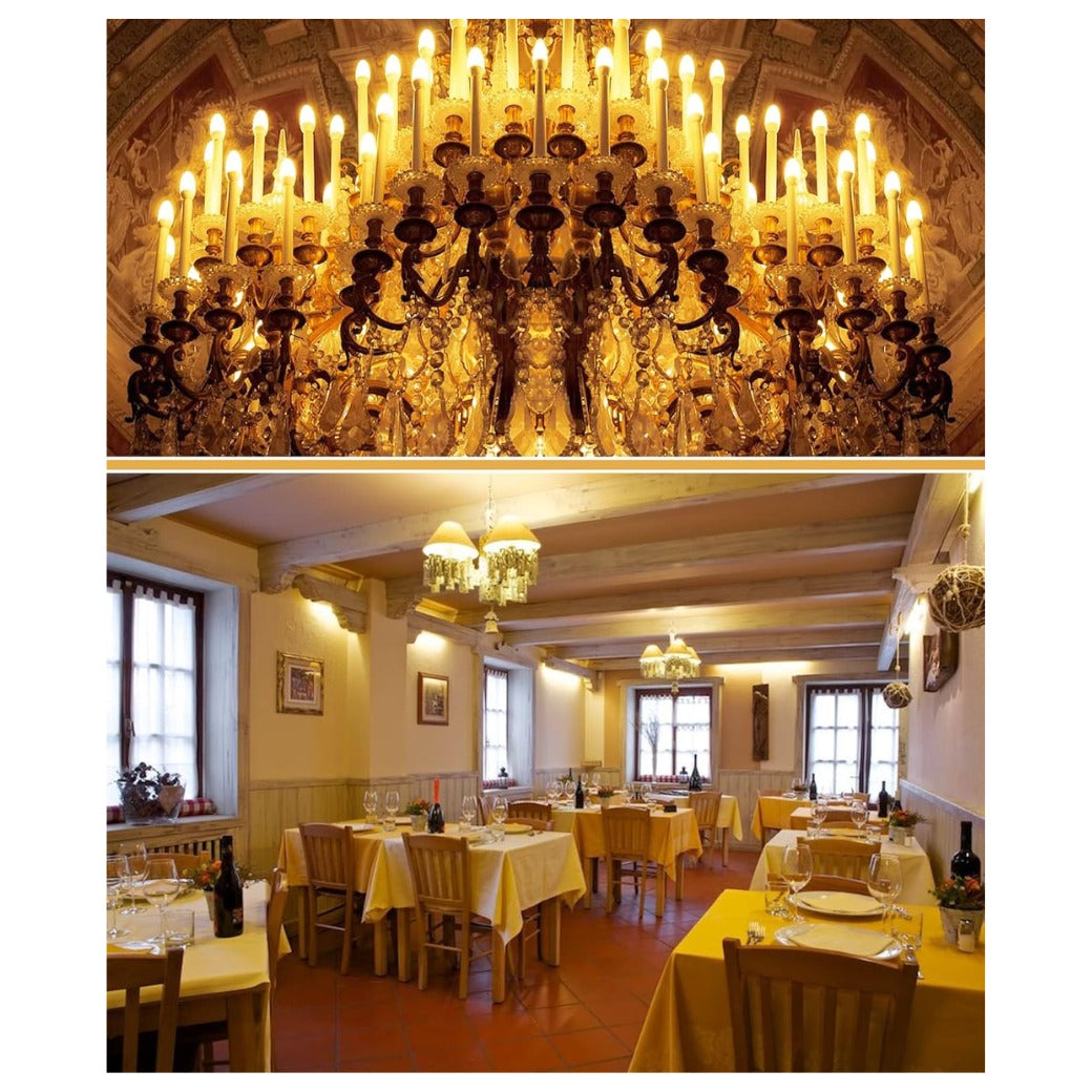 Vanke E14 LED Light Bulb, Warm White 2700K Yellow Light, 6W (40 Watts Equivalent), 470 Lumen LED Candle Bulb, SES Small Edison Screw Light Bulbs, Non-Dimmable, Pack of 3 [Energy Class F]