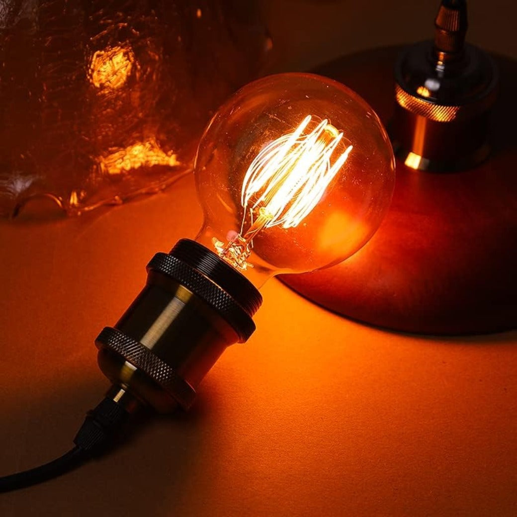 Vintage Edison Light Bulbs, Dimmable Screw Edison Bulbs Incandescent Light Bulb Globe Bulbs Retro Filament Lamp Warm Light 40w G80 E27 220V-4Pac