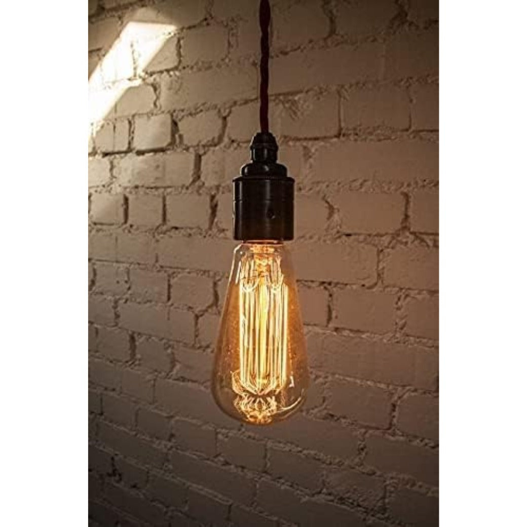 ST64 Vintage Light Bulbs with E27 Edison Screw Cap, Squirrel Cage Shaped Filament Bulb, 40W 2200K Warm White Dimmable 120 Lumen, Pack of