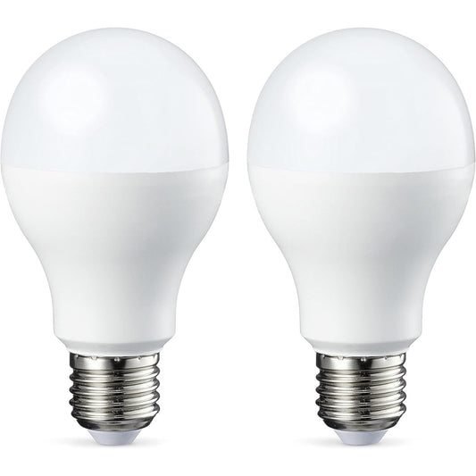 LED E27 Edison Screw Bulb, 10.5W (Equivalent to 75W), CRI80, Warm White, Dimmable - Pack of 2